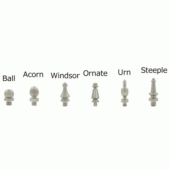 3 X 3 Inch Solid Brass Hinge Interchangeable Finials (Square Corner, Brushed Nickel Finish) DELTANA