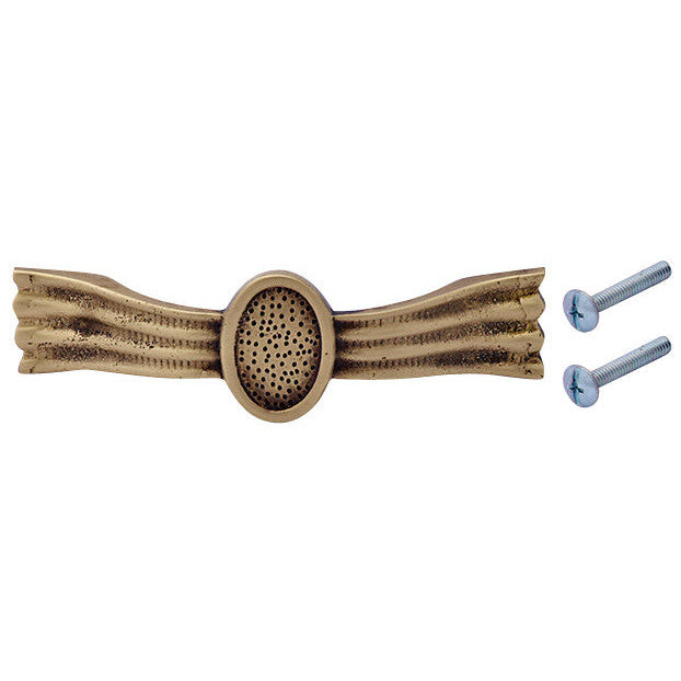 4 3/8 Inch Overall (3 1/4 Inch c-c) Solid Brass Hammered Drawer Pull