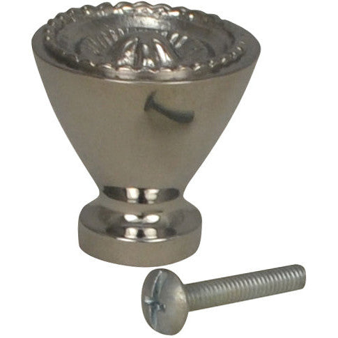 1 1/4 Inch Solid Brass Beaded Star Round Cabinet & Furniture Knob