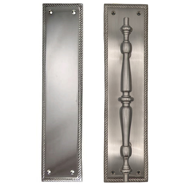 11 1/2 Inch Georgian Roped Style Door Pull and Push Plate (Several Finishes Available)