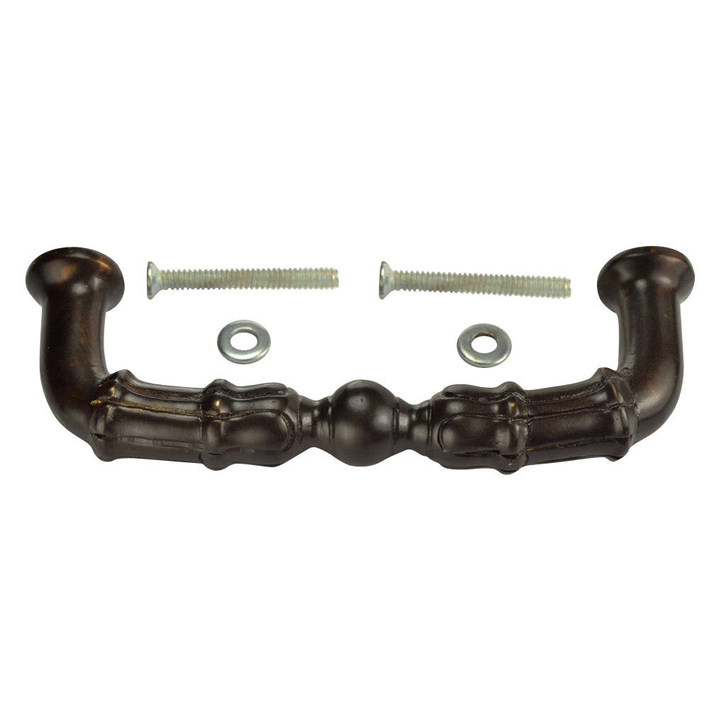5 Inch Overall (4 1/3 Inch c-c)  Solid Brass Victorian Style Pull