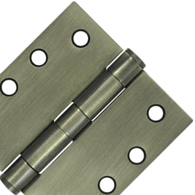 4 Inch x 4 Inch Heavy Duty Steel Hinge (Antique Brass Finish) DELTANA