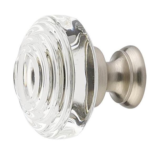 1 5/8 Inch Clear Crystal Glass Deco Cabinet & Furniture Knob EMTEK