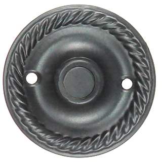 2 1/3 Inch Diameter Solid Brass Doorbell Button (Flat Black Finish) DELTANA