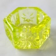 Yellow Vaseline Glass Hexagonal Salt Cellar COPPER MOUNTAIN HARDWARE